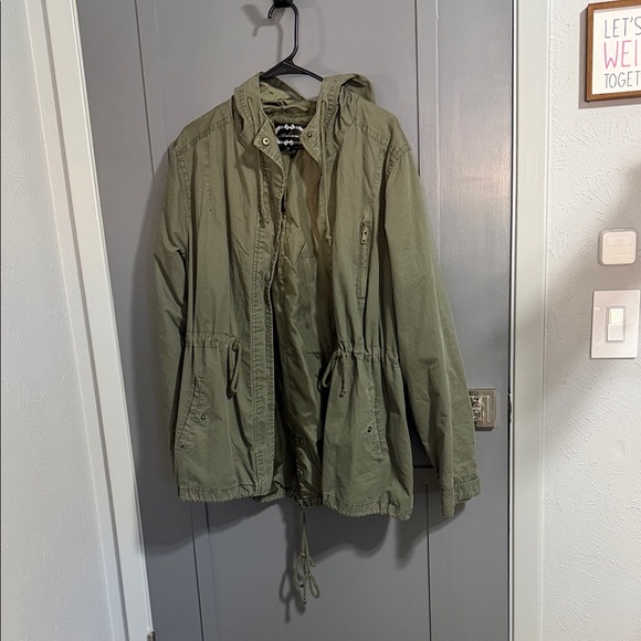Ambiance Jackets & Blazers - Ambiance Khaki Hooded Jacket